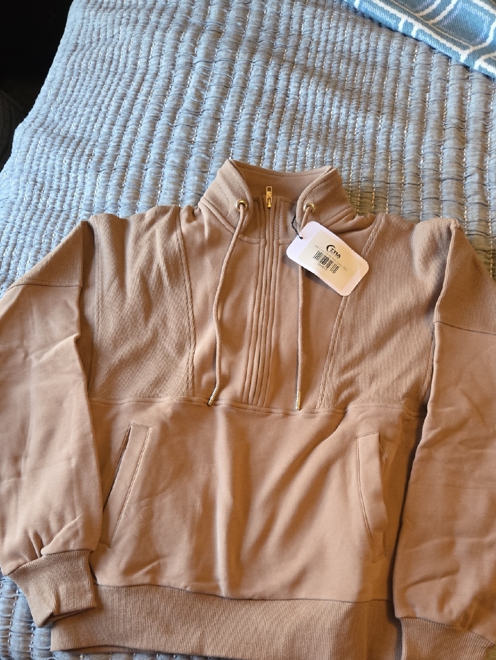 ZYIA Soft Cocoa 1/4 Zip Mave Xs Nwt